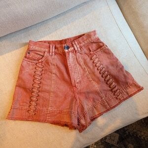 Aje Framework Lace Up Denim Shorts